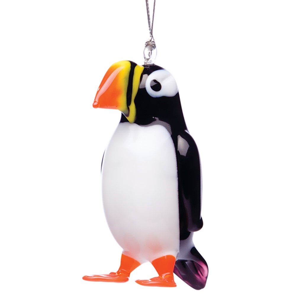 glass puffin figurine