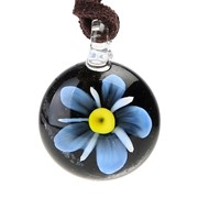 Glass Pendant - Forget-Me-Not 83302BLK