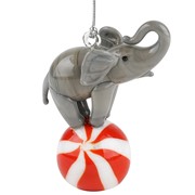 Glassdelights Ornament - Elephant on Ball 26935