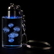 Crystal Keychain - Moon Jelly, Blue LED 51904B