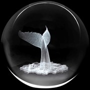 Crystal Paperweight - Whale Tail 51402WH