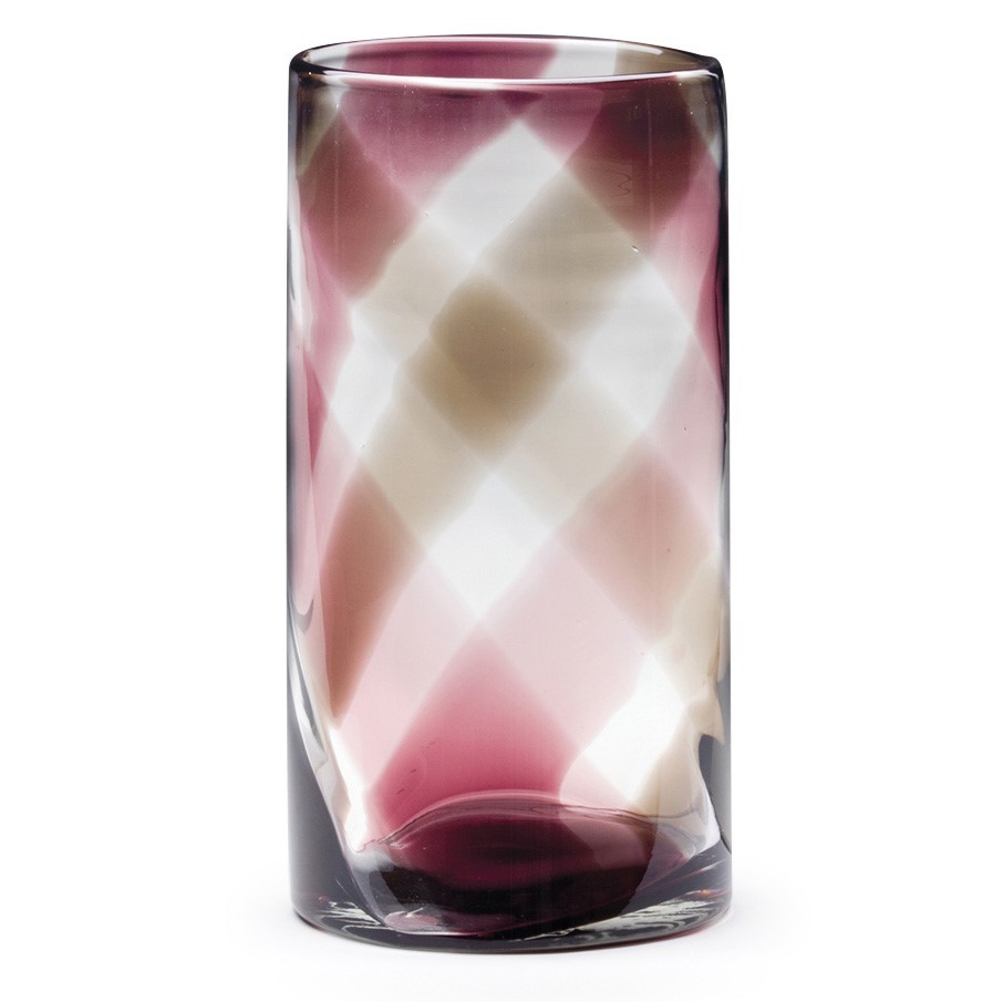 Tall Purple Plaid Vase 26517A