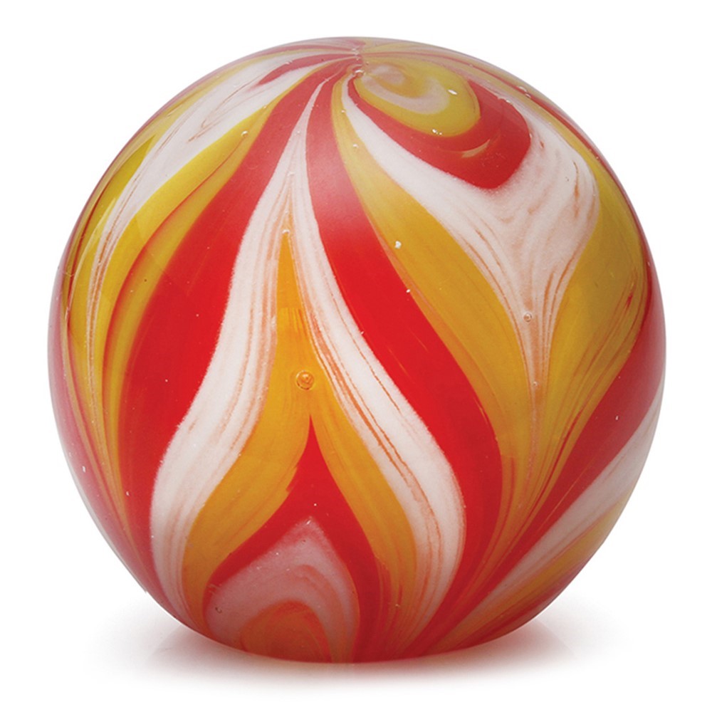 Large Paperweight - Feathers Yellow & Red Glow 91175