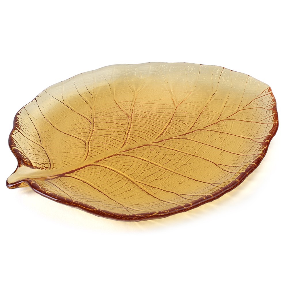 Small Leaf Plate - Amber 503011A