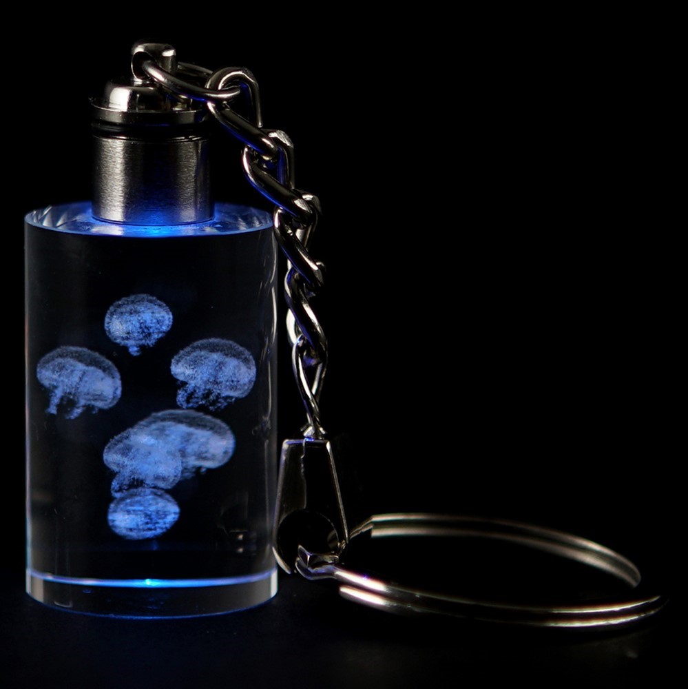 Crystal Keychain - Moon Jelly, Blue LED 51904B