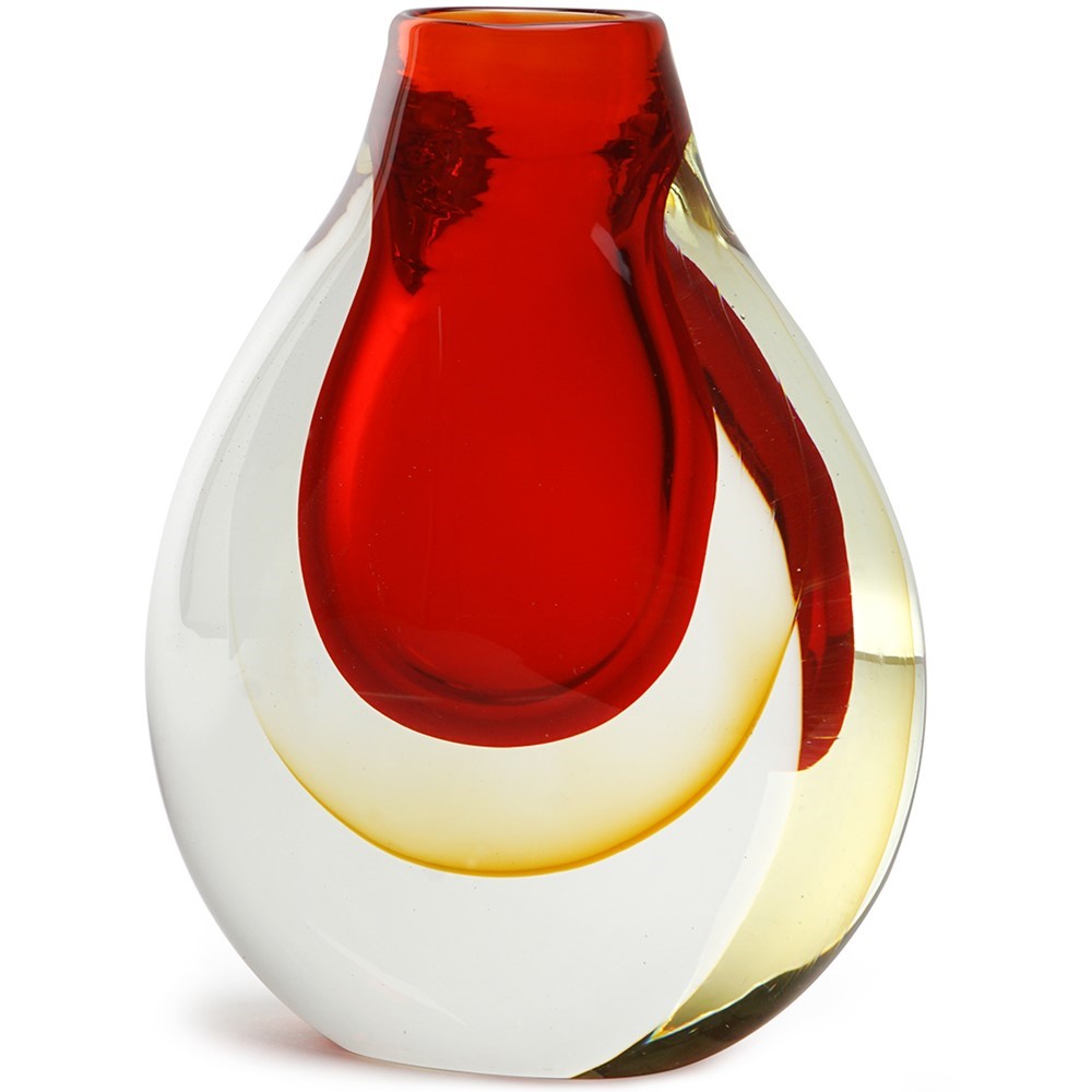 Halo Teardrop Vase - Red/Amber 26731B