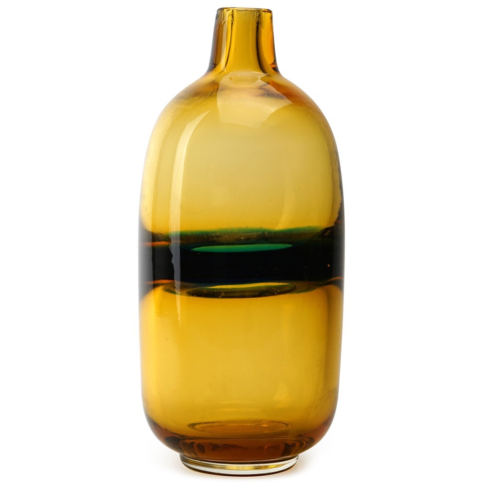 Flask Loop Vase - Amber/Aqua 26729B