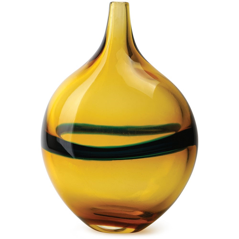 Teardrop Loop Vase - Amber/Aqua 26729A