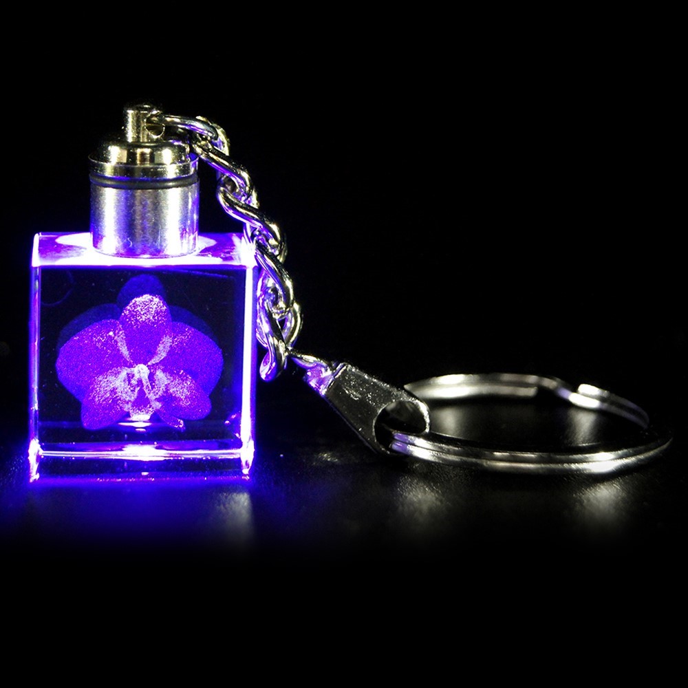 Crystal Keychain - Orchid Purple LED 51912ORC