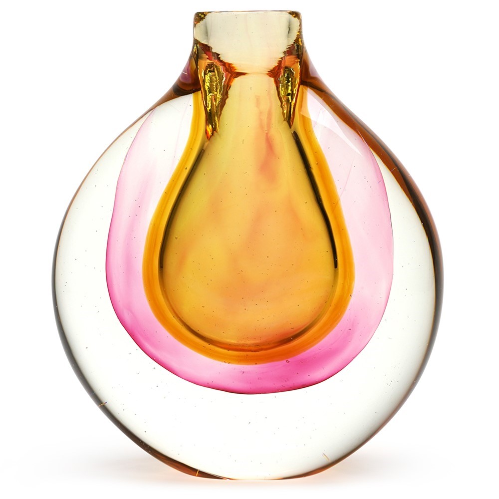 Halo Teardrop Vase - Amber/Rose 26735B