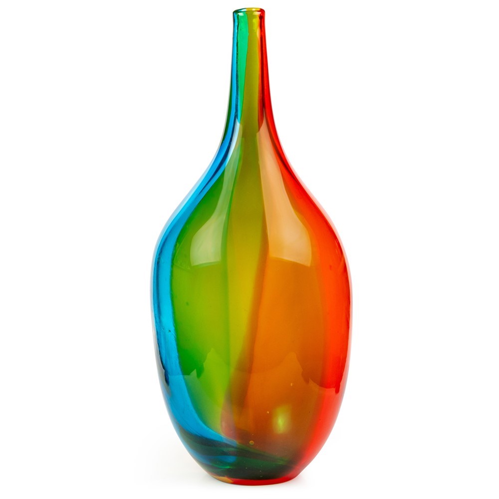 Glass Teardrop Vase - Painterly Rainbow 26732A