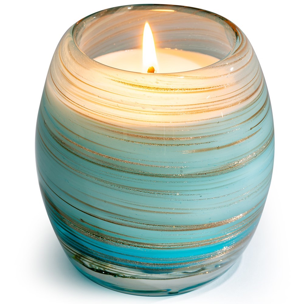 Glisten + Glass Candle Blue Gold Shimmer 28208BG-CL