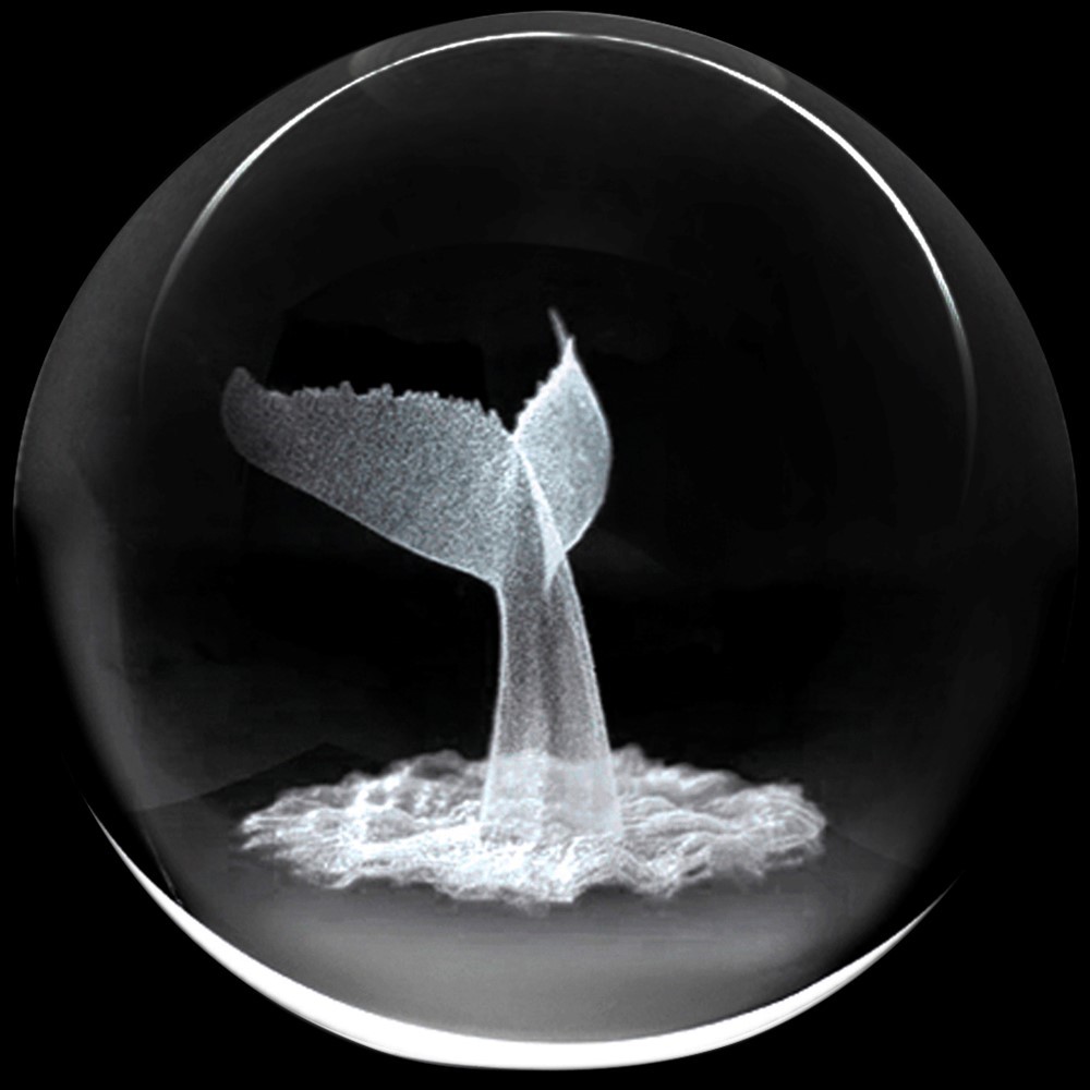 Crystal Paperweight - Whale Tail 51402WH