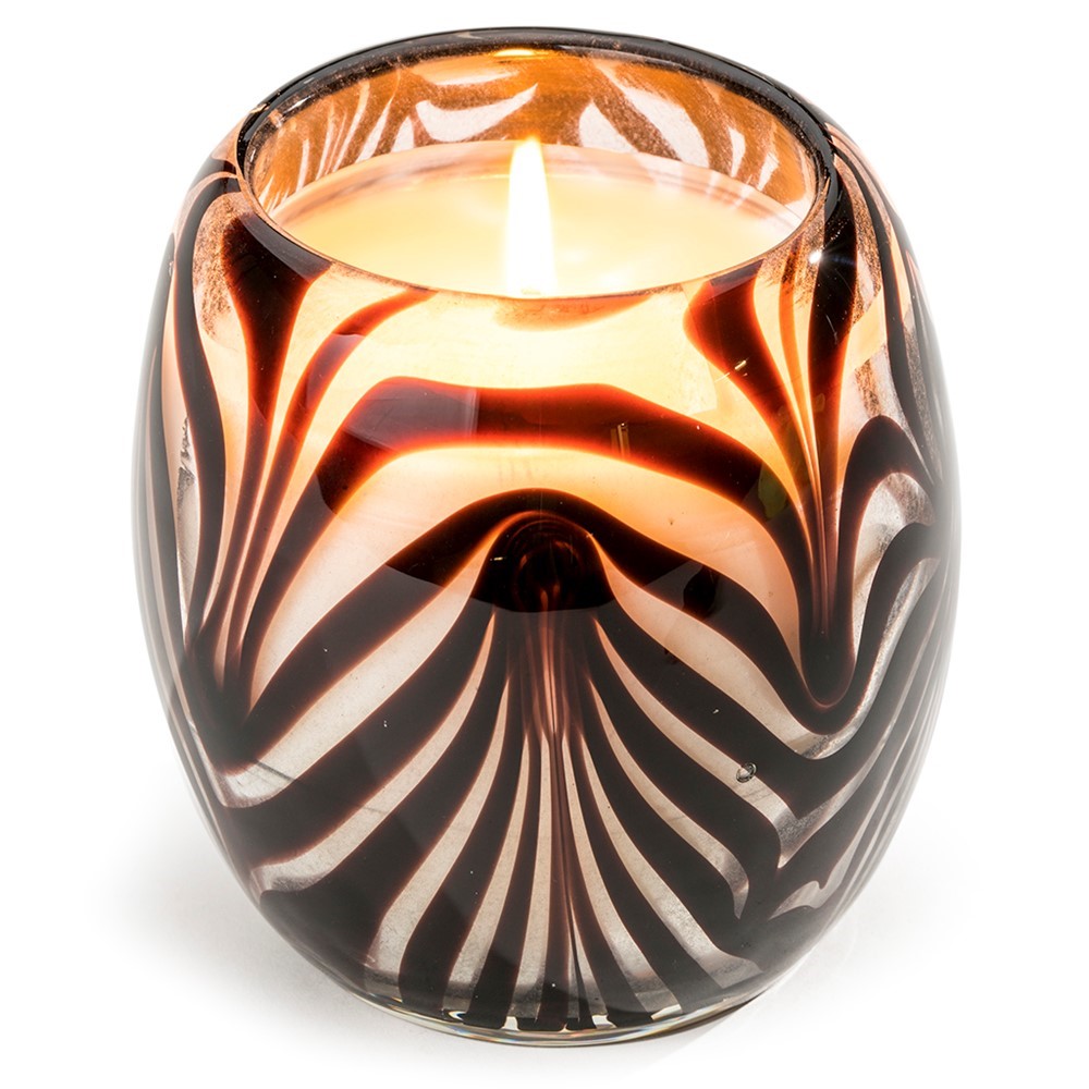 Glisten + Glass Candle Zebra Glow 28205ZB-CL