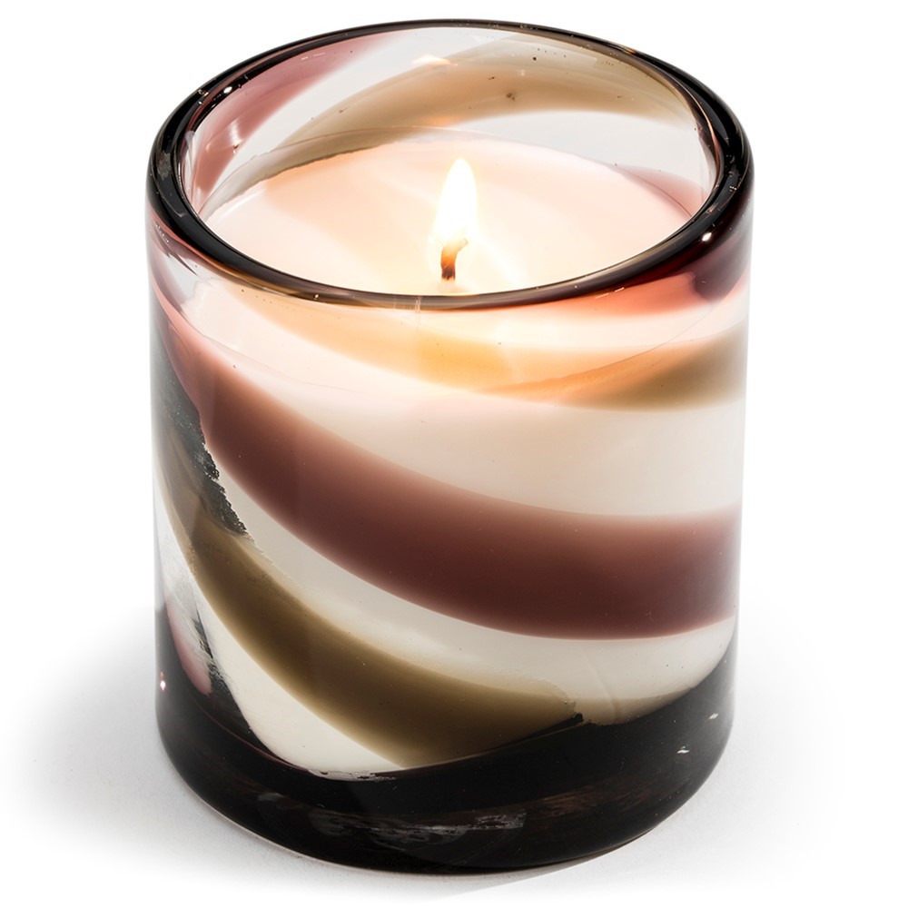 Glisten + Glass Glass Candle Purple Grey Swirl - Madagascar Vanilla 26517C-CL