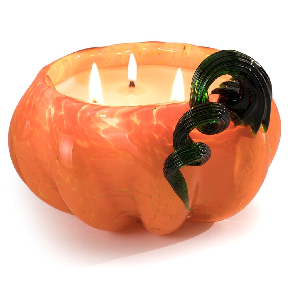 Glisten + Glass Pumpkin Candle - Pumpkin Caramel Crunch 26713A-CL