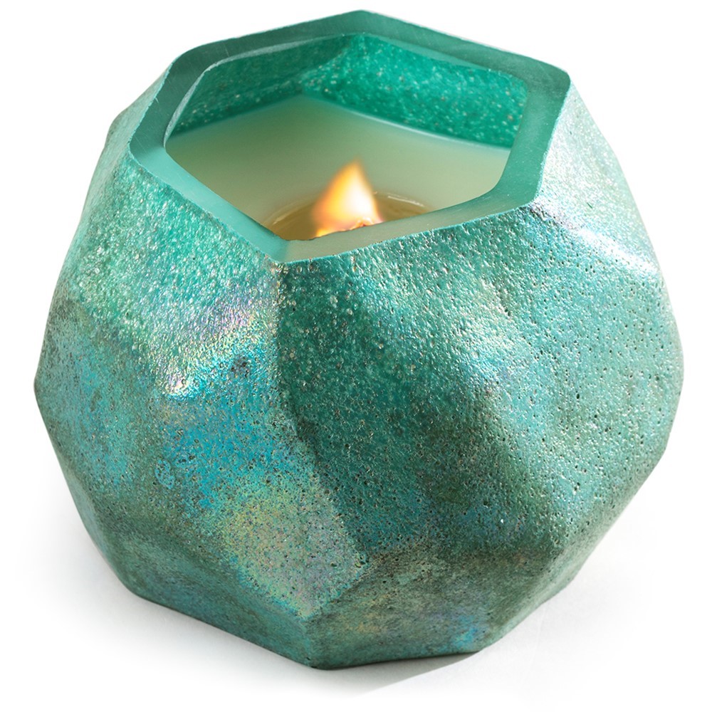 Glisten + Glass Candle - Geometrix Patina Copper 28301PC-CL